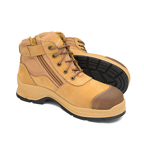 Blundstone 318 Safety Boots featuring a rugged design with a heavy-duty zip and TPU toe guard, ideal for workplace safety.