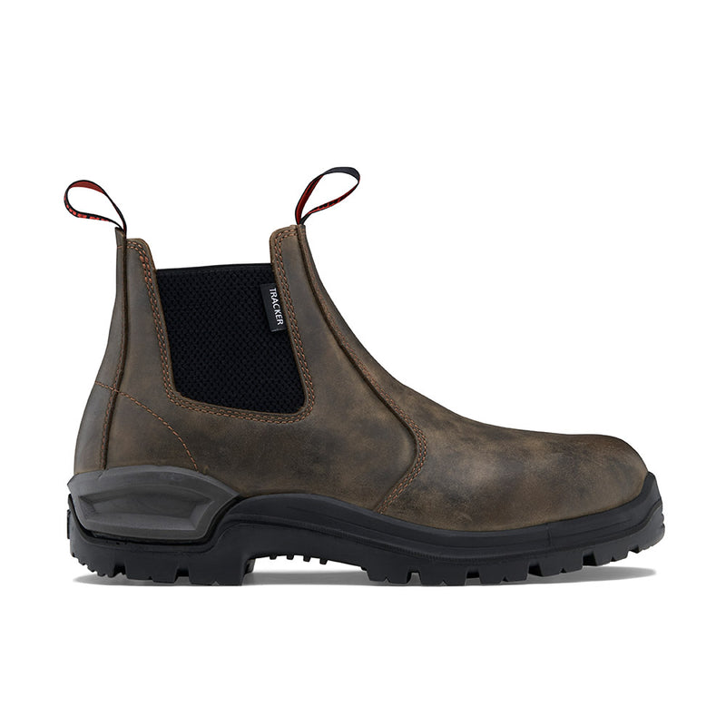 Load image into Gallery viewer, John Bull Tracker 3.0, Non-Safety work boot features a brown leather upper with a black sole. Perfect for urban or rural use, it offers advanced shock absorption and slip resistance for enhanced safety.