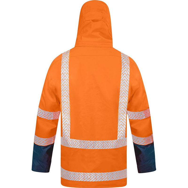 Load image into Gallery viewer, Bison Stamina Eco TTMC-W23 Jacket features reflective stripes, waterproof seams, and Ultra-Flect™ tape for breathability and movement, ideal for safety-conscious work environments.