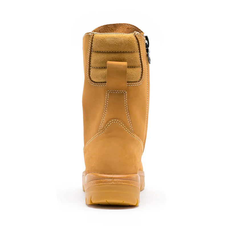 Load image into Gallery viewer, Steel Blue Collie Safety Boots featuring a high-leg design with an industrial-grade zipper, visible steel toe cap, and rugged nitrile outsole. Designed for durability and safety, ideal for workplace environments.