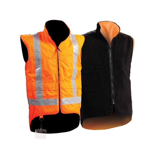Bison Stamina 5-In-1 Rain TTMC-W Jacket Combo featuring reversible reflective vests and zip-off sleeves, designed for safety and versatility, ideal for New Zealand's workplace conditions.
