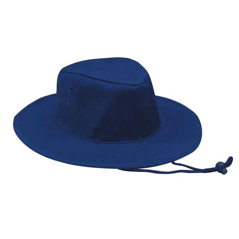 Load image into Gallery viewer, Poly Cotton Slouch Wide Brim Hat featuring a robust 8cm wide brim, matching metal eyelets, fully lined crown, and cotton sweatband, ideal for workplace safety and sun protection.