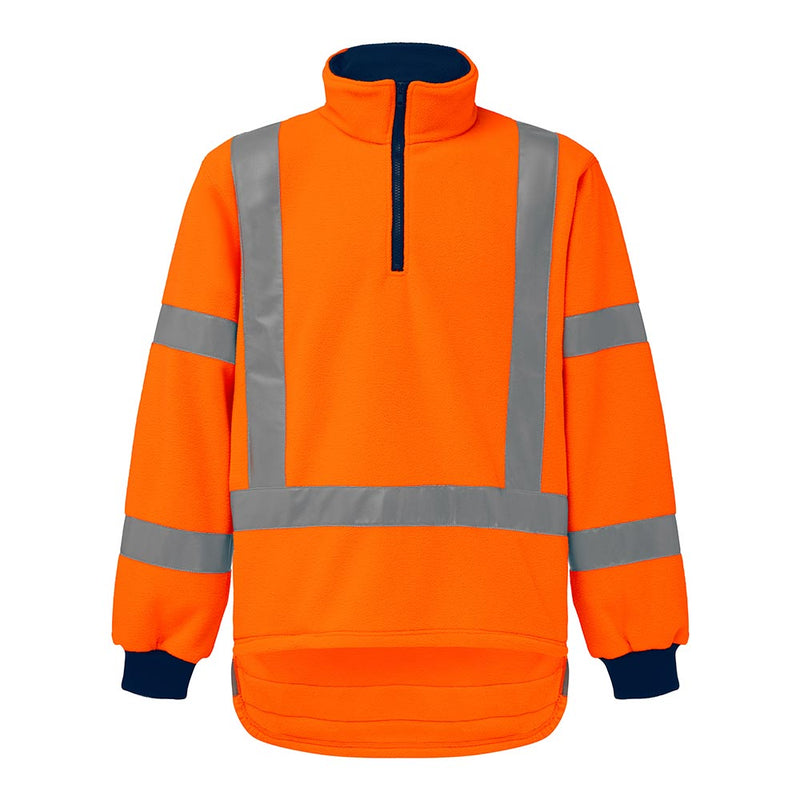 Load image into Gallery viewer, Bison ¼ Zip TTMC X-Back Orange Polar Fleece
