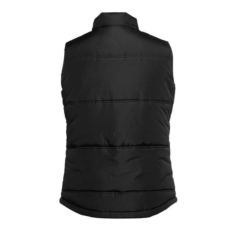 Load image into Gallery viewer, JB's Ladies Adventure Puffer Vest features an urban fit with extra thick polyfill and horizontal design lines, highlighted by a chunky front zipper and functional front pockets with water-shedding flaps.