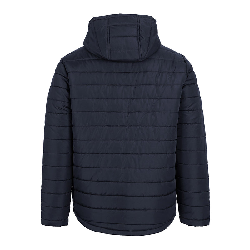 Load image into Gallery viewer, JB's Hooded Puffer Jacket features an urban fit with a polyester pongee shell, extra thick polyfill, zip front with hood, and water-shedding pocket flaps, ideal for workplace safety and comfort.