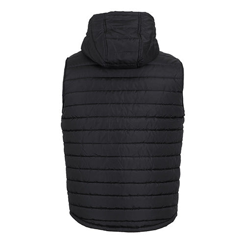 Load image into Gallery viewer, JB's Hooded Puffer Vest features a polyester shell and lining with extra thick polyfill, zip front, and hood. It includes two front pockets with water-shedding flaps, ideal for safety and work environments.