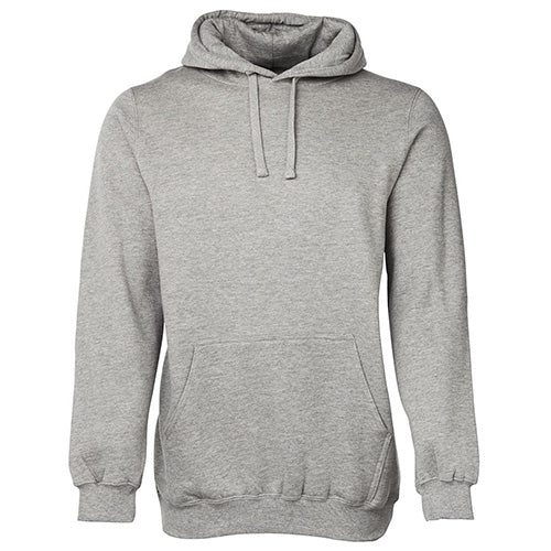 Load image into Gallery viewer, JB's Fleecy Pullover Hoodie, a grey sweatshirt with a hood, features a fully lined hood, ribbed cuffs, and a front kangaroo pocket, ideal for comfortable, durable workwear from Active Safety.