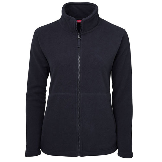 JB's Ladies Full Zip Polar Fleece, a durable 100% polyester jacket with a full zipper and two front pockets, designed for urban fit and active safety needs.