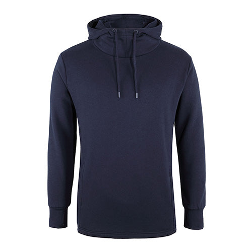 Load image into Gallery viewer, JB's Podium Sports Hoodie, featuring a hood and high collar with drawcord, thumb hole sleeve cuffs, and an internal kangaroo pocket, ideal for active safety and workwear environments.