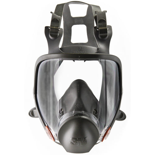 3M Full Face Respirator: Medium, featuring a clear polycarbonate visor and soft silicone face seal, designed for comfort and durability, ideal for use with 3M filters for extensive respiratory protection.