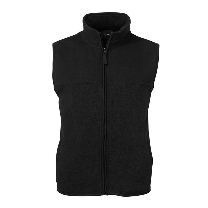 Load image into Gallery viewer, JB's Polar Fleece Vest made from durable 100% polyester with 290gsm low-pill fleece, featuring two front welt pockets, ideal for maintaining warmth in workplace environments.
