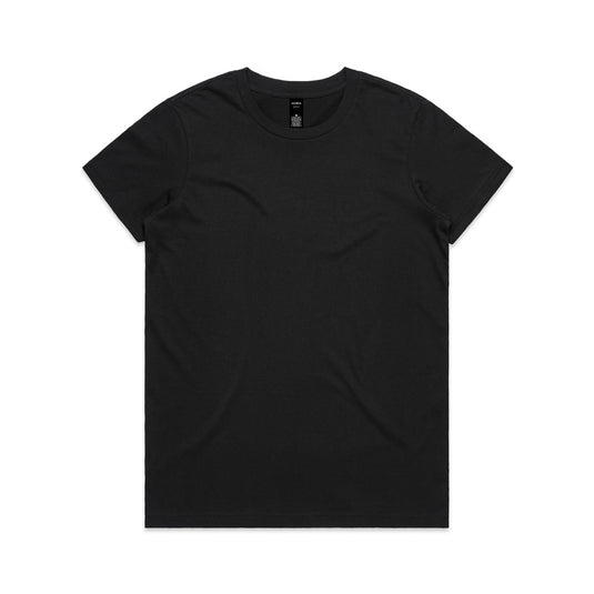 AS Colour 4001 Women's Maple Tee featuring a regular fit and durable design. Made from 100% combed cotton with neck ribbing and double needle hems, ideal for active and workplace settings.