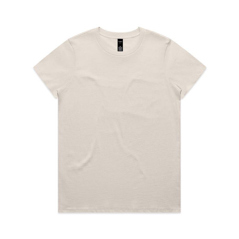 Load image into Gallery viewer, AS Colour 4001 Women's Maple Tee, a durable and comfortable mid-weight shirt designed for women, features neck ribbing and double needle hems, ideal for screen printing and embroidery, reflecting Active Safety's commitment to quality.