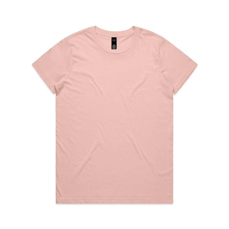 Load image into Gallery viewer, AS Colour 4001 Women's Maple Tee, designed for durability and comfort with 100% combed cotton. Features include neck ribbing, side seams, and double needle hems, ideal for screen printing and embroidery.