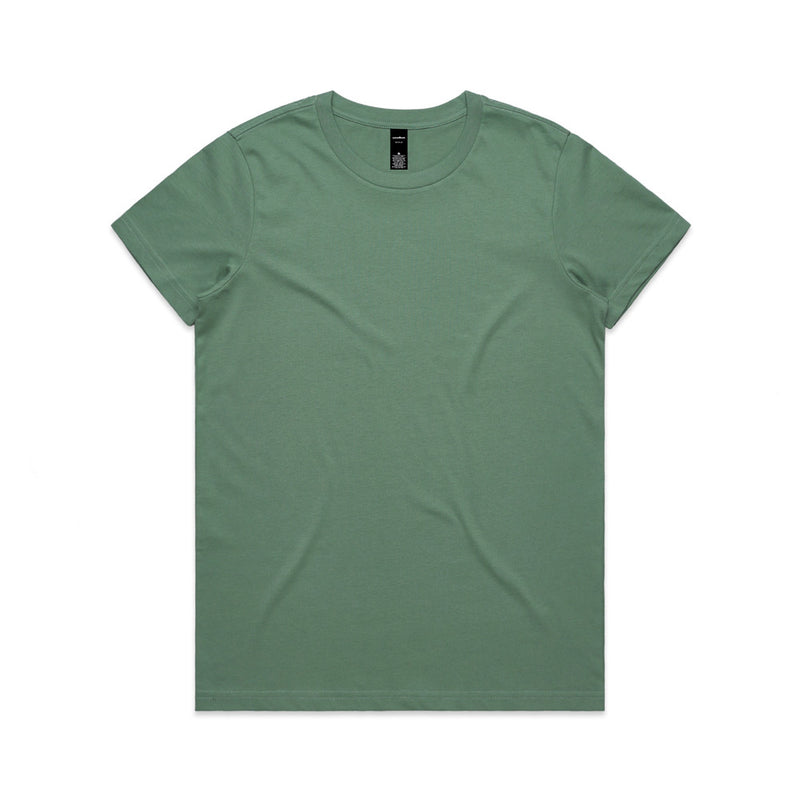 Load image into Gallery viewer, AS Colour 4001 Women's Maple Tee, a durable mid-weight 100% combed cotton shirt, features a regular fit, neck ribbing, and double needle hems, ideal for active and safety-focused environments.