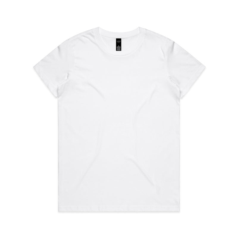 Load image into Gallery viewer, AS Colour 4001 Women's Maple Tee, showcasing a regular fit with neck ribbing and double needle hems, ideal for durability and minimal shrinkage, crafted from mid-weight, 100% combed cotton.