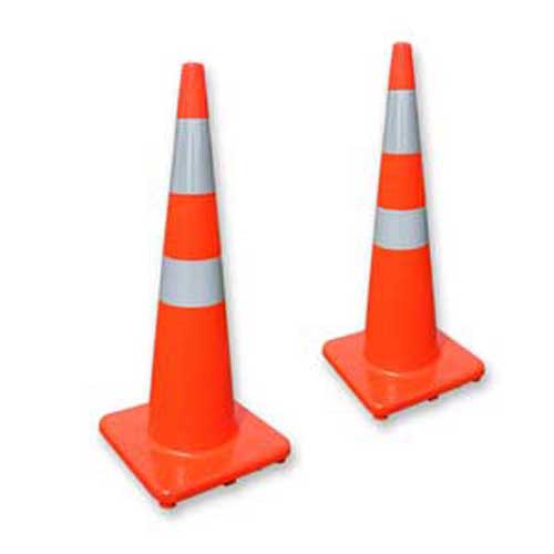 Aerocone Orange 900mm: A pair of slim profile safety cones designed for enhanced stability in windy conditions, ideal for highway use. Featured in Active Safety's premium safety product range.