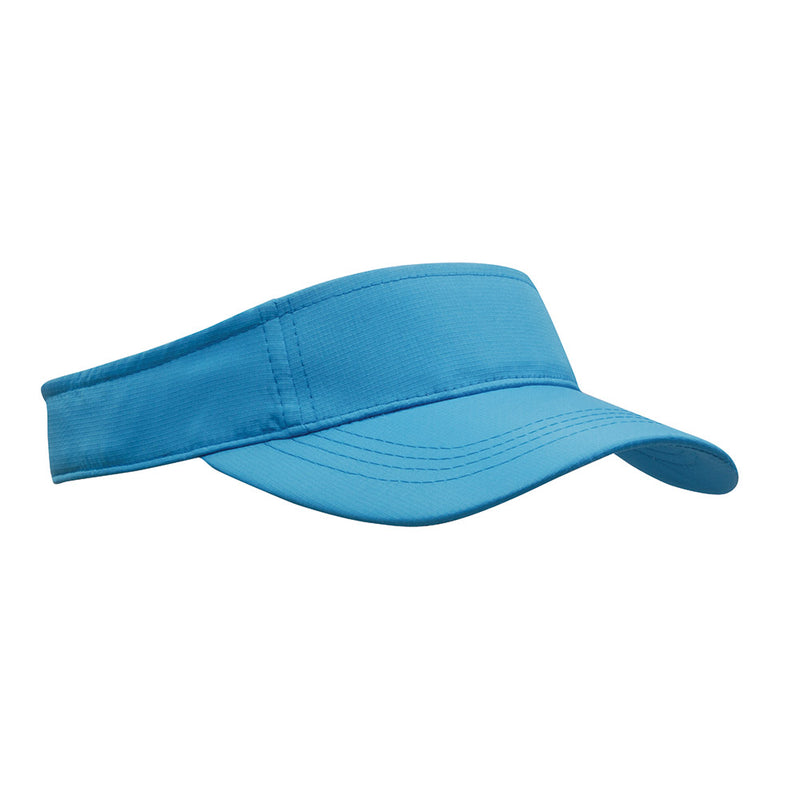 Load image into Gallery viewer, Sports Ripstop Visor with pre-curved peak, fabric-covered fastener, and short touch strap. Features a 4-stitch polo sweatband, ideal for active safety environments. Decoration areas are centered front and side.
