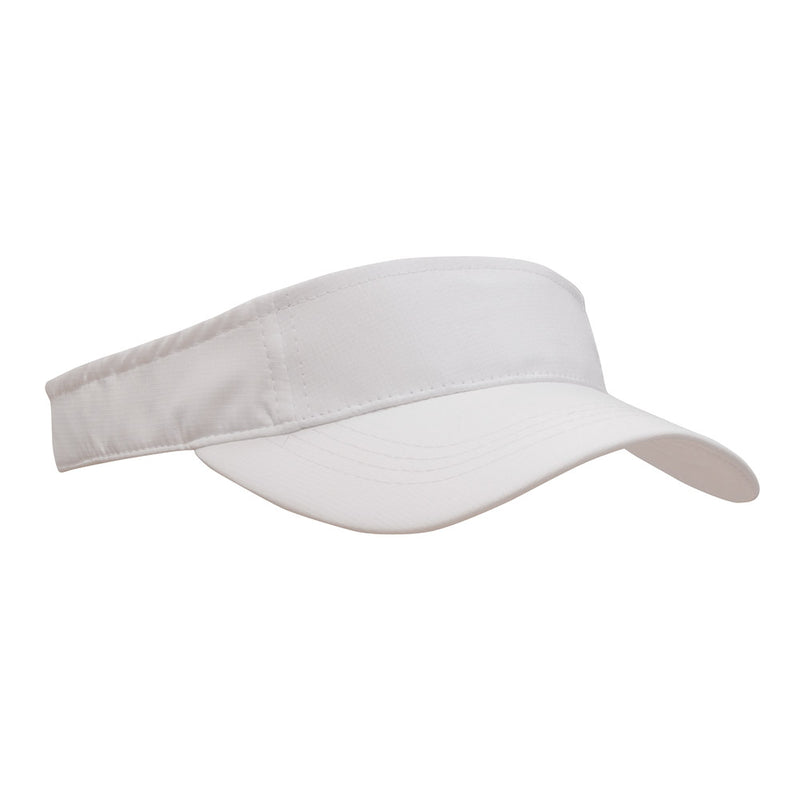 Load image into Gallery viewer, Sports Ripstop Visor with pre-curved peak, 100% polyester fabric, and fabric-covered back fastener. Features include a short touch strap and designated decoration areas, ideal for safety and work environments.