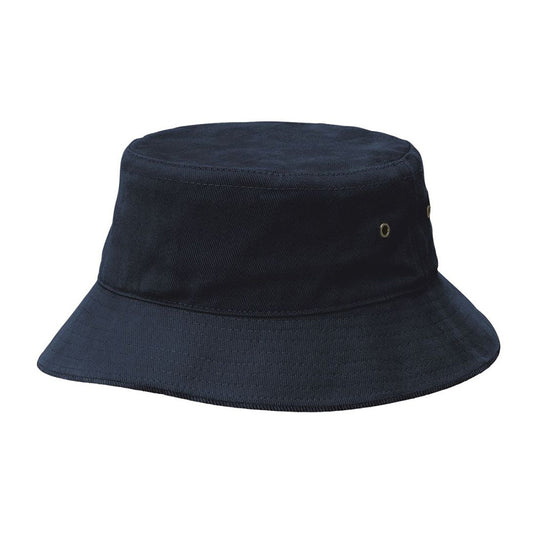 Classic Cotton Bucket Hat featuring heavy brushed cotton, sandwich trim, and gunmetal eyelets, ideal for workplace safety and style. Designed for comfort with a brushed cotton sweatband, perfect for New Zealand's safety-conscious shoppers.