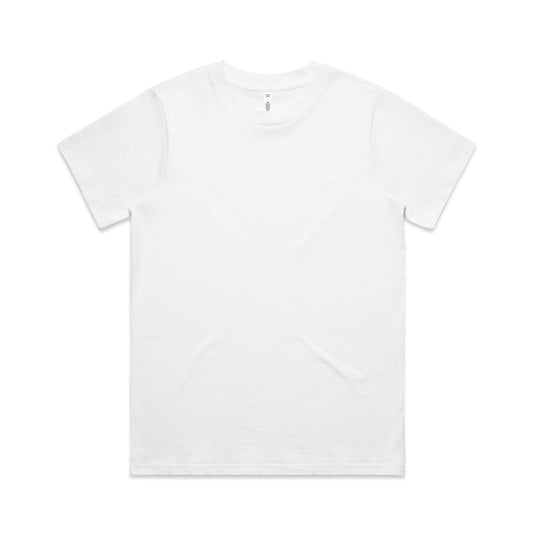AS Colour 4026 Women’s Classic Tee, featuring a relaxed fit and durable double needle hems, designed for safety and workwear applications. Ideal for customization with screen printing or embroidery.