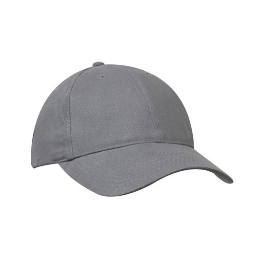 Brushed Cotton Cap, featuring a structured 6-panel design with pre-curved peak and embroidered eyelets, ideal for active safety environments. Includes fabric-covered short touch strap and poplin-lined internal seams for durability.