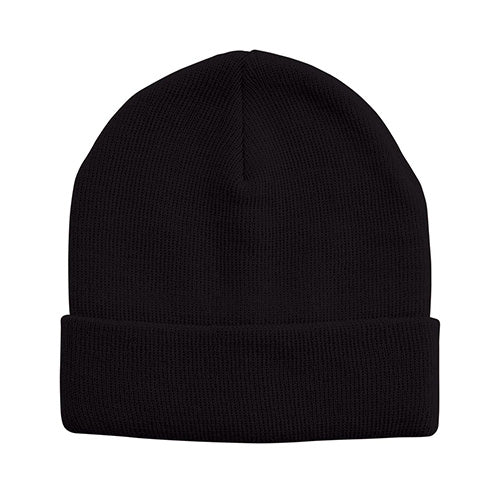 Knitted Acrylic Beanie, designed for versatility with a roll-up cuff and a one-size-fits-most fit, ideal for workplace safety and comfort, aligning with Active Safety's commitment to reliable protective gear.