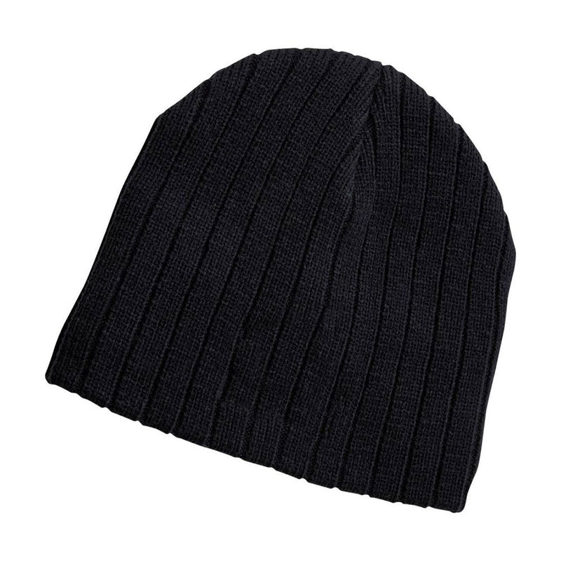 Load image into Gallery viewer, Cable Knit Beanie, a stylish black knit hat designed for warmth, ideal for chilly days, reflecting Active Safety's commitment to quality workwear and protective gear.