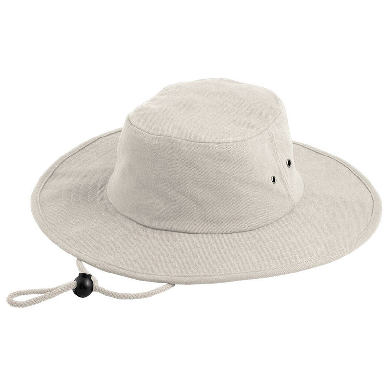 Load image into Gallery viewer, Surf Wide Brim Hat with a cord and slide toggle, featuring heavy brushed cotton and gunmetal eyelets. Designed for UV protection, this hat meets Australian Standards, ideal for outdoor safety and comfort.