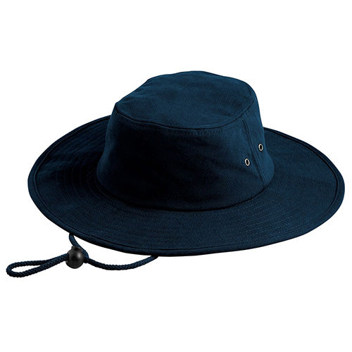Surf Wide Brim Hat featuring a UV protection label, cord with slide toggle, and padded sweatband, designed for excellent sun safety. Ideal for outdoor activities, aligning with Active Safety's commitment to quality workwear.