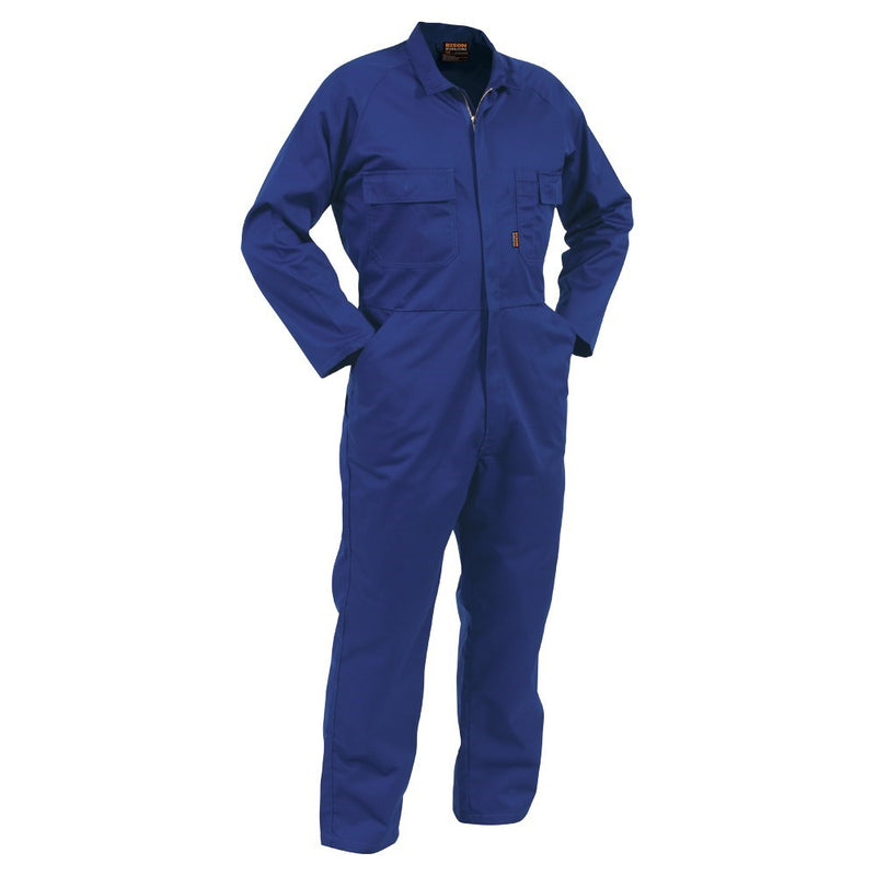 Load image into Gallery viewer, Bison Polycotton Overalls Zip, featuring long sleeves, multiple functional pockets, and a heavy-duty YKK zip with protection placket, designed for durability and comfort in work environments.