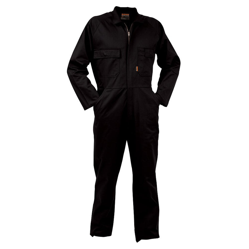 Load image into Gallery viewer, Bison Premium 100% Cotton Overall Zip features multiple functional pockets, including pen, cellphone, and breast pockets, with an elastic back for comfort and a durable YKK metal zip, ideal for protective workwear.