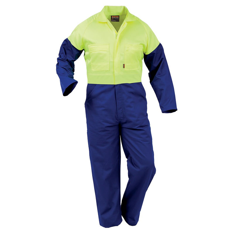 Load image into Gallery viewer, Bison Polycotton Zip Overalls, featuring a durable 240gsm 65/35 polycotton blend, YKK non-conductive zip, multiple functional pockets, and adjustable sleeves, designed for workplace safety and comfort.