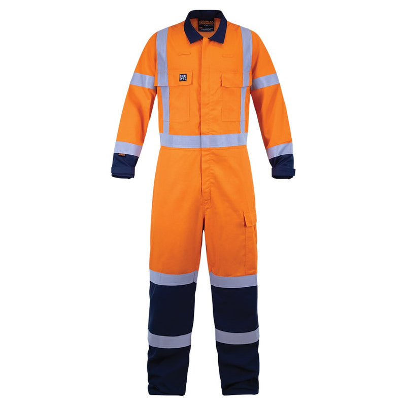 Load image into Gallery viewer, Bison Arcguard 8.8cal TTMC-W17 Overall featuring YKK front zip, chest pockets, and Velcro-fastened side pockets, designed for safety with Ultra-Flect FR reflective tape and hi-vis compliance. Ideal for protective workwear.