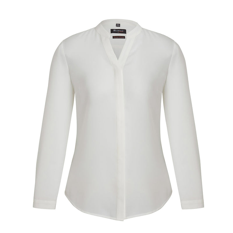 Load image into Gallery viewer, Biz Juliette Women's Plain Long Sleeve Blouse with button-up cuffs and concealed placket, featuring an easy fit and back pleat for extra movement, ideal for workplace attire.