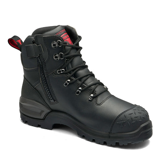 John Bull Rockhopper 3.0 Safety Boots featuring a microfibre upper with Sympatex bootie, steel toe cap, TPU toe guard, and durable 300°C resistant sole, designed for premium waterproof and scuff protection.