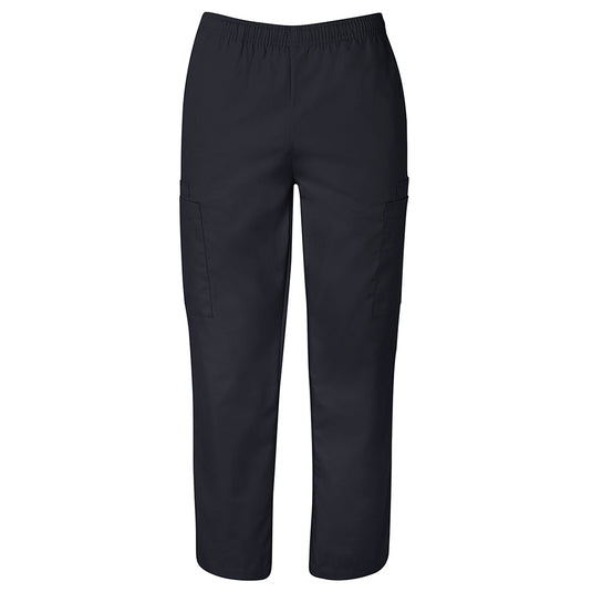 JB’s Unisex Scrubs Pant featuring a classic fit with a fully elasticated waist and drawcord, equipped with 2 front pockets, hidden coin pocket, key loop, and 4 cargo pockets with pen insert.