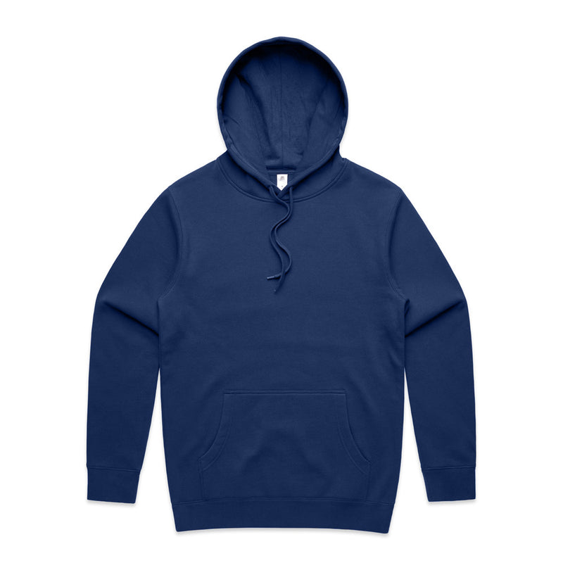 Load image into Gallery viewer, AS Colour 5102 Mens Stencil Hoodie features a regular fit with a lined hood, kangaroo pocket, and ribbed cuffs, crafted from 80% cotton and 20% recycled polyester fleece.
