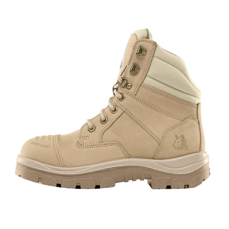 Load image into Gallery viewer, Steel Blue Ladies Southern Cross TPU/Scuff Safety Boots feature a 150mm high ankle with a scalloped, padded collar, industrial-grade zipper, and steel toe cap, tailored for women with a shorter ankle length.