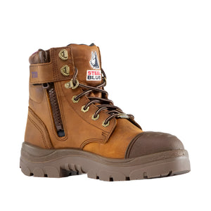 Steel Blue Argyle Ladies Zip Waterproof Safety Boot, Brown image