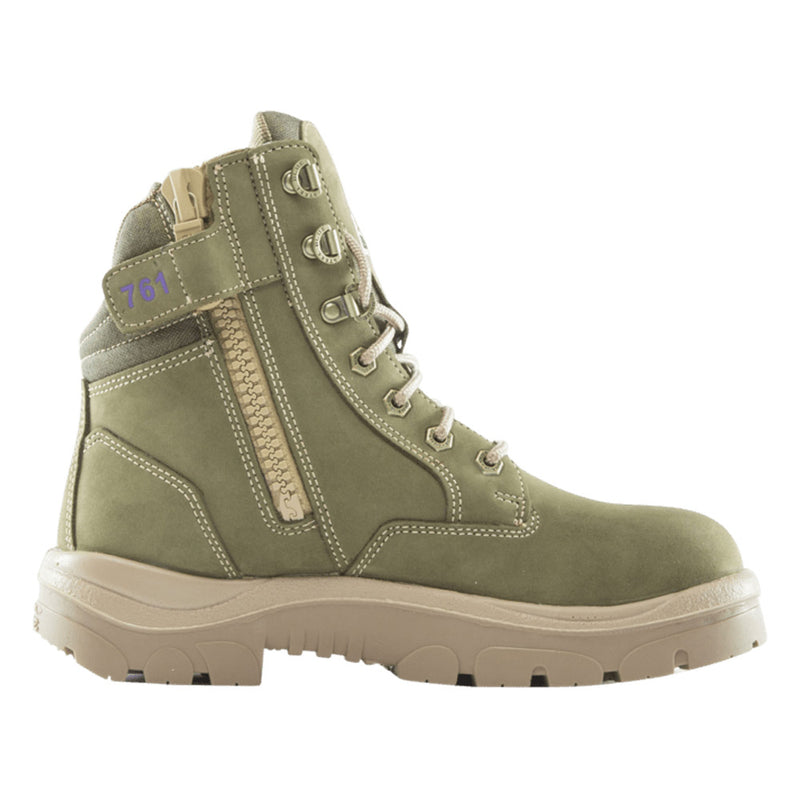 Load image into Gallery viewer, Steel Blue Ladies Southern Cross Zip Safety Boots feature a 150mm high ankle design with a steel toe cap, industrial zipper, and padded collar, crafted from premium leather for enhanced protection and comfort.