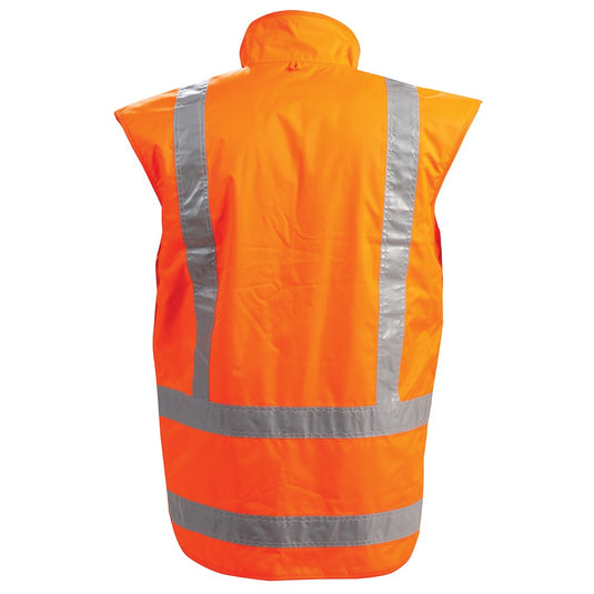 Bison Stamina TTMC-W Vest with reflective stripes, a black anti-pill polyfleece liner, and multiple storage options, designed for safety and practicality in work environments.