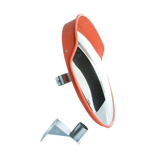 Convex Mirror 1000mm (Incl Wall Bracket) shown close-up, highlighting its durable acrylic build and metal attachment piece, ideal for enhancing safety at blind spots and intersections.