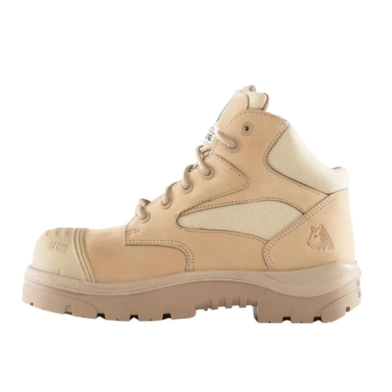 Load image into Gallery viewer, Steel Blue Parkes Ladies Zip Composite Safety Boot, Sand: Women's ankle-height hiker-style boot with a streamlined design, side zip, composite toe cap, padded collar, and durable TPU outsole for superior protection and comfort.