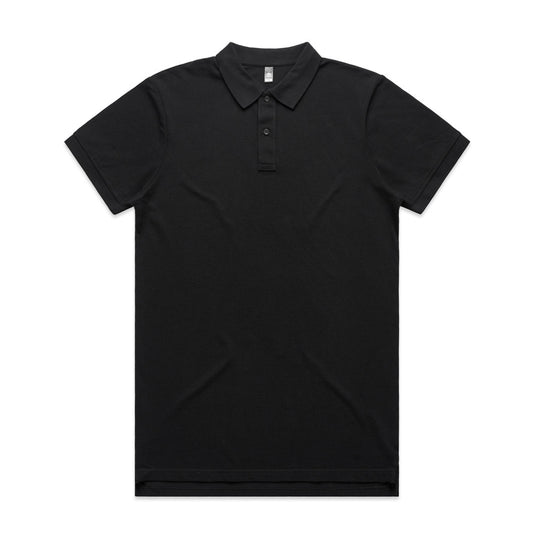 AS Colour 5411 Mens Pique S/S Polo with short sleeves, collared design, two-button placket, and side splits. Ideal for uniform embroidery and screen printing, aligning with Active Safety's focus on workplace attire.