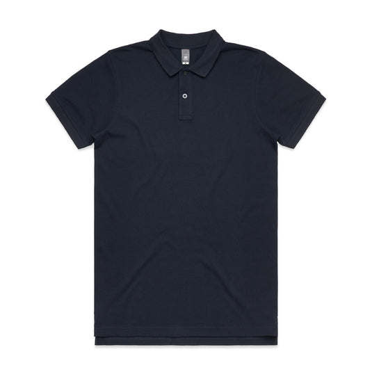 AS Colour 5411 Mens Pique S/S Polo, featuring a short sleeve design with a collar, 2-button placket, and side splits. Crafted from heavy-weight cotton, ideal for screen printing and embroidery, suitable for workplace uniforms.