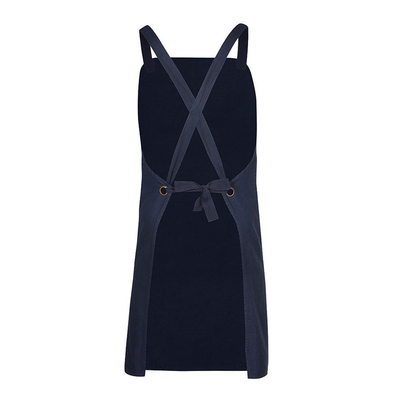 Load image into Gallery viewer, JB’s Cross Back Canvas Apron (Without Straps) back view, featuring a durable 360gsm duck canvas, antique brass eyelets, and a large lower hand pocket, ideal for safety and work environments.