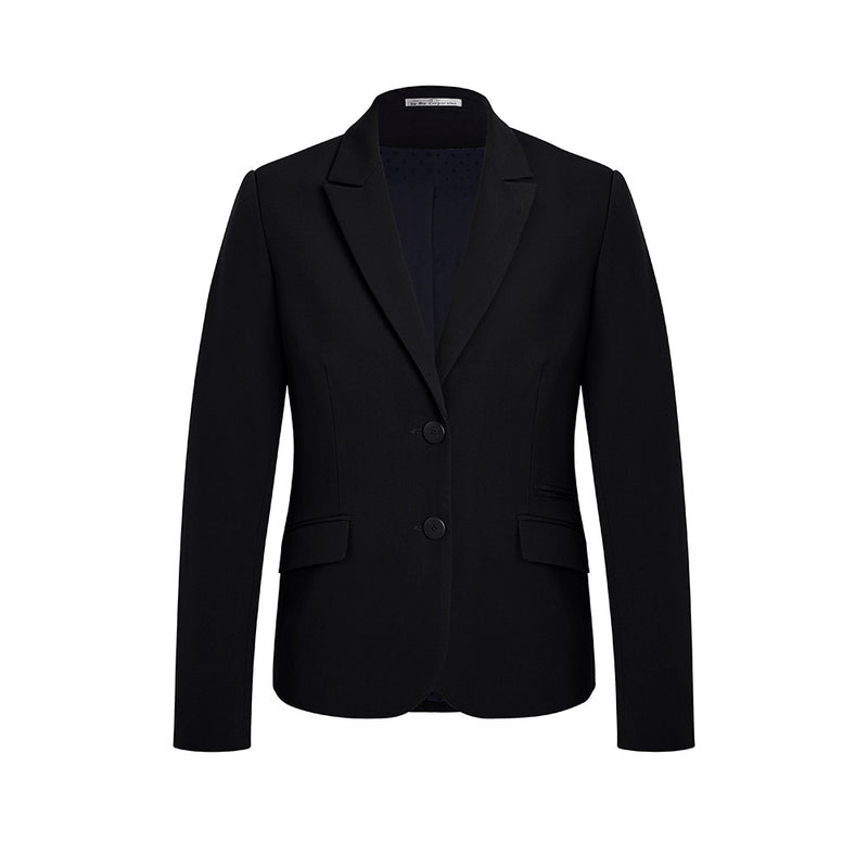Load image into Gallery viewer, Biz Womens Siena Mid Length Jacket, a black blazer featuring buttons, tailored from soft polyester viscose with added stretch for comfort and ease of movement, ideal for functional and corporate roles.