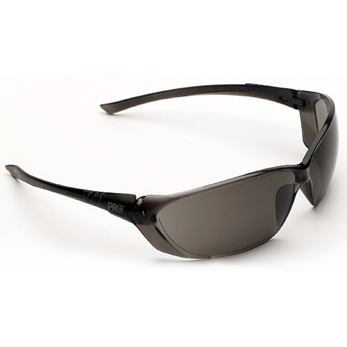Pro Richter Safety Glasses: Smoke, designed for medium impact protection, featuring anti-fog and anti-scratch lenses. Ideal for ensuring eye safety in hazardous environments, reflecting Active Safety's commitment to reliable protective gear.