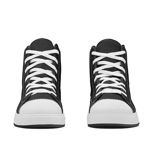 Load image into Gallery viewer, John Bull Python Safety Boots featuring a sleek black and white design, ideal for professionals needing lightweight, slip-resistant footwear with a steel toe cap for protection in various work environments.